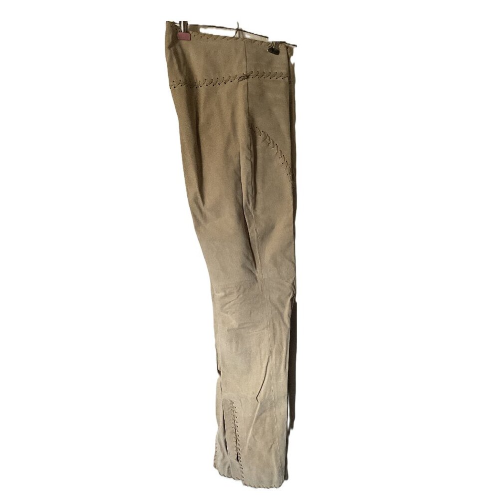 BB Dakota Pret-A-Porter genuine tan suede flared leg boot cut pants
